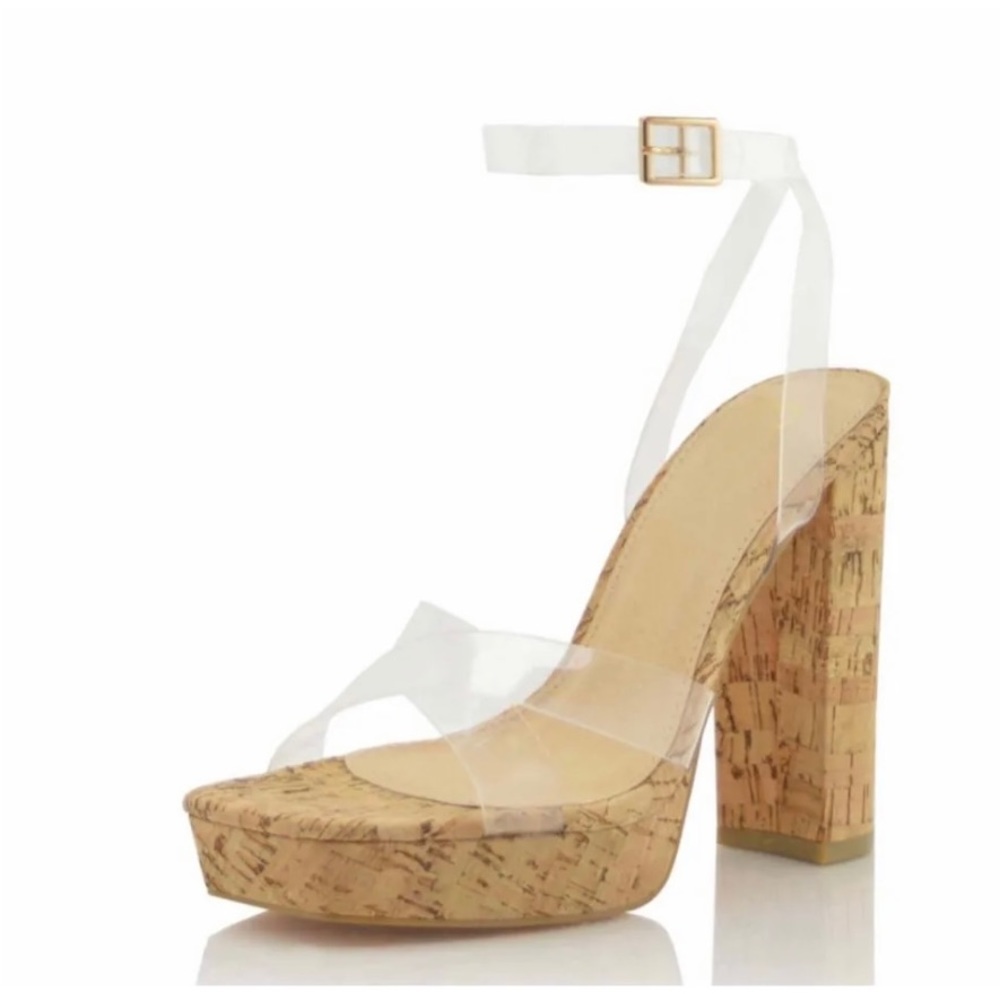Cork platform heels